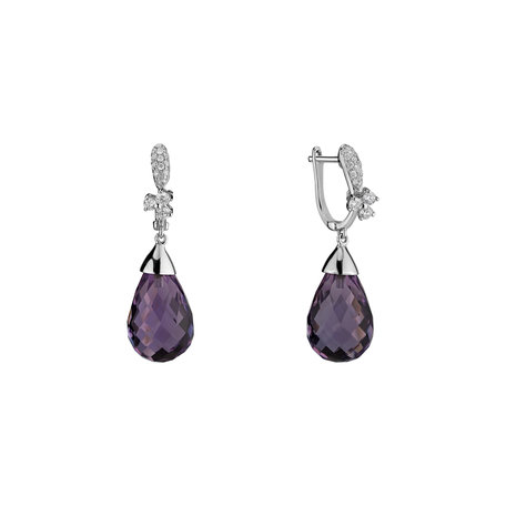 Diamond earrings with Amethyst Nena