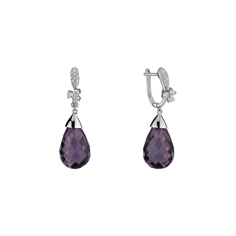 Diamond earrings with Amethyst Nena