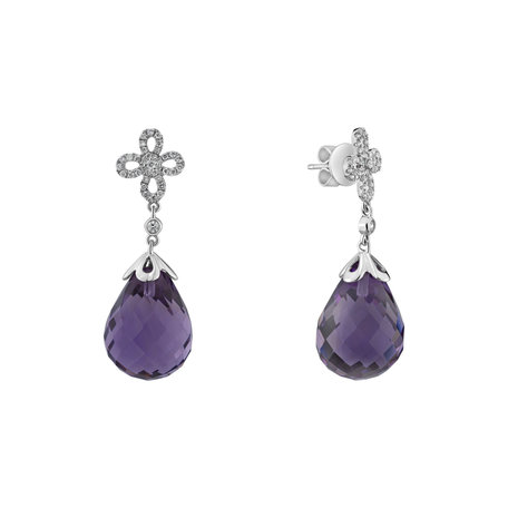 Diamond earrings with Amethyst Katja