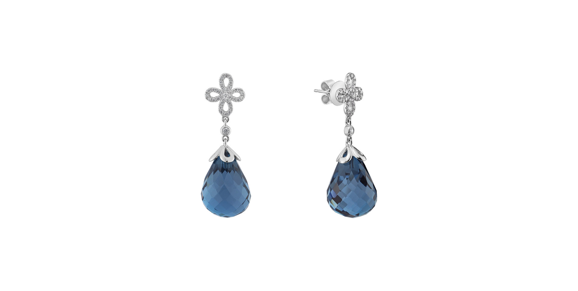 Diamond earrings with Topaz Endless Paradise