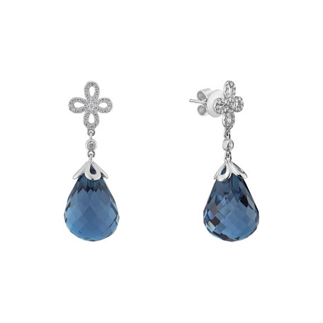 Diamond earrings with Topaz Endless Paradise