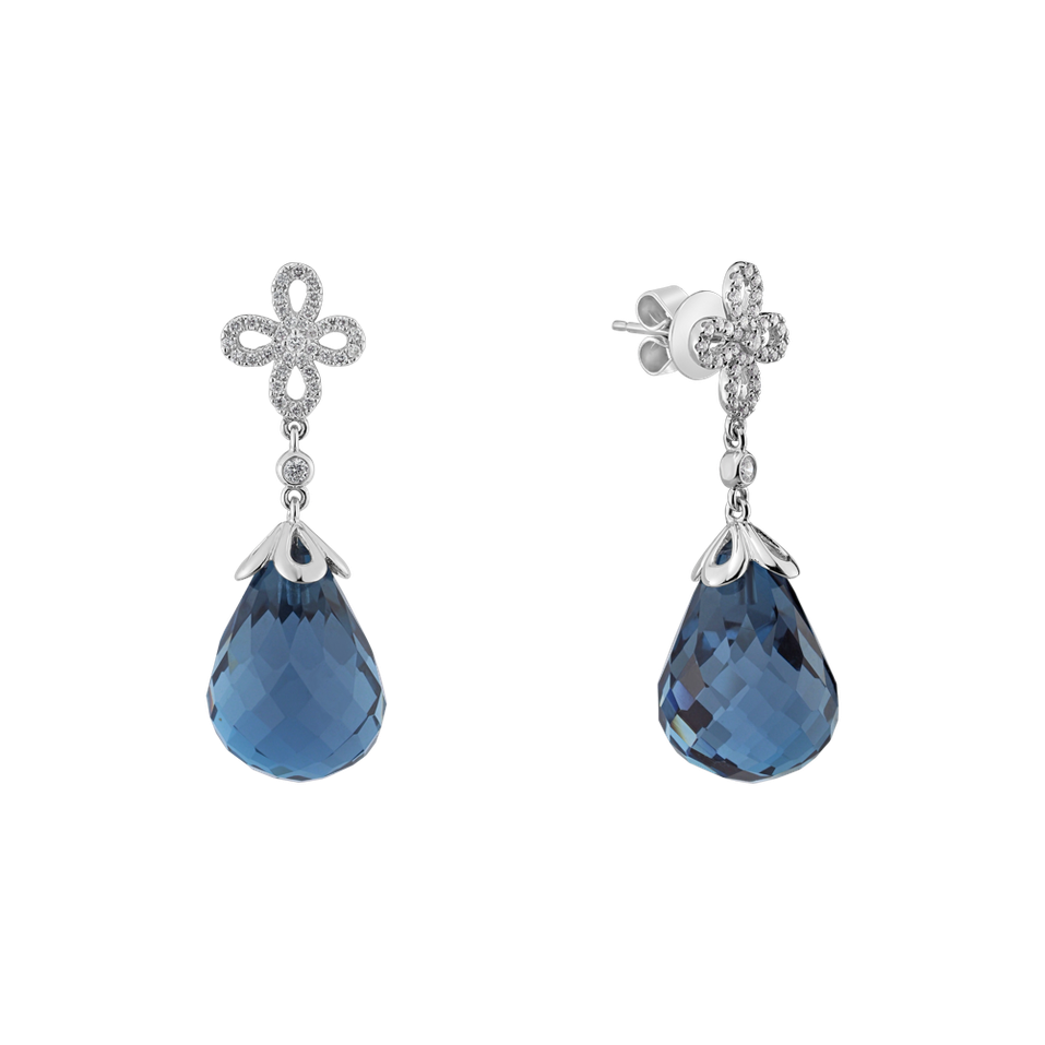 Diamond earrings with Topaz Endless Paradise