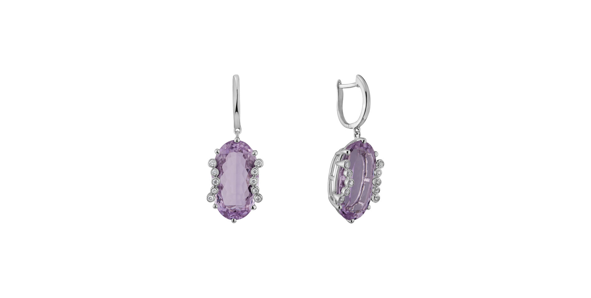 Diamond earrings with Amethyst Marnne