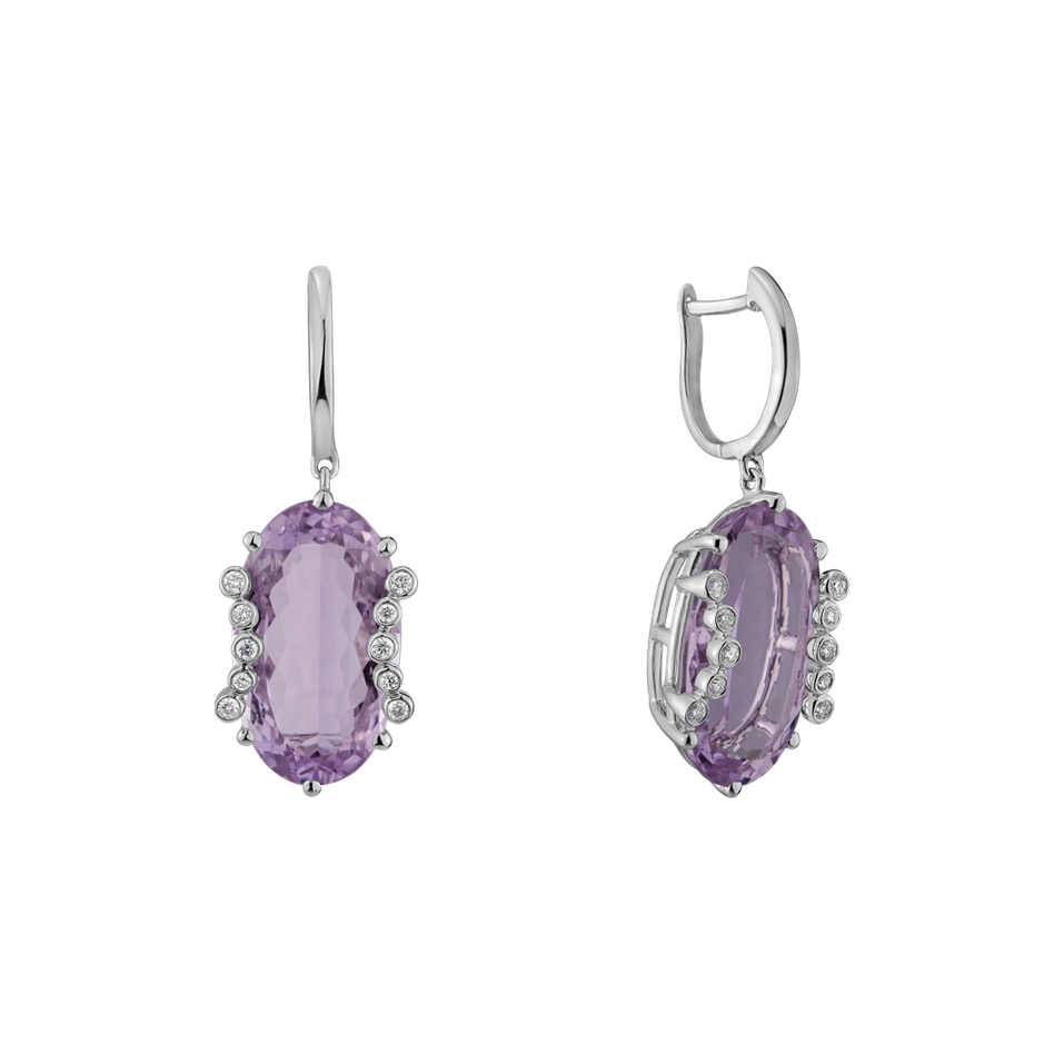 Diamond earrings with Amethyst Marnne