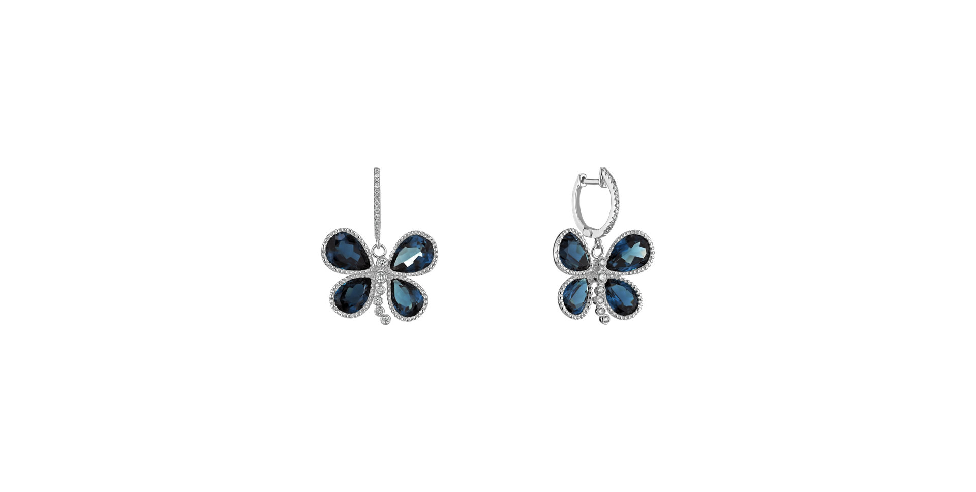Diamond earrings and Topaz Fabien