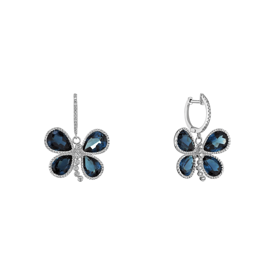 Diamond earrings and Topaz Fabien
