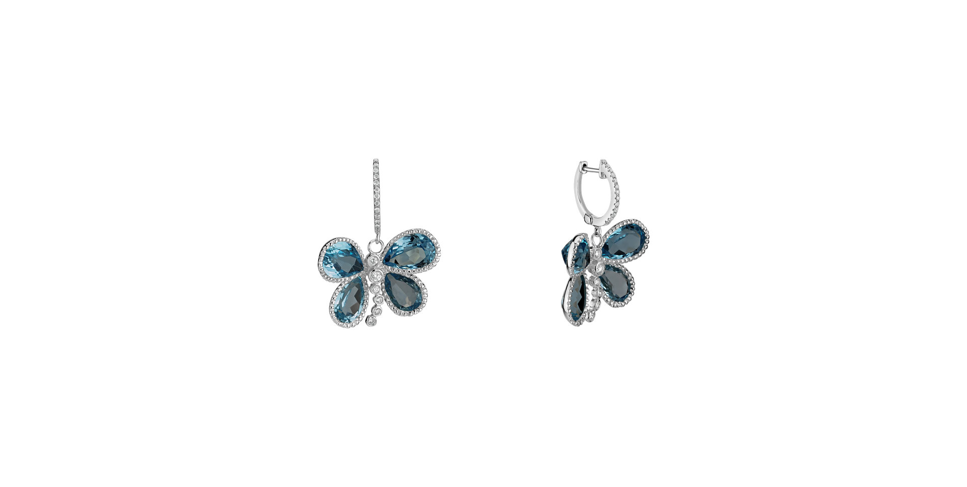 Diamond earrings and Topaz Fabien