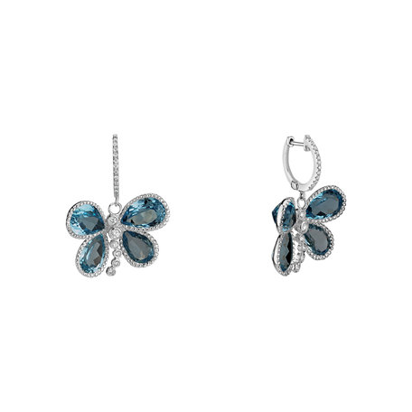 Diamond earrings and Topaz Fabien