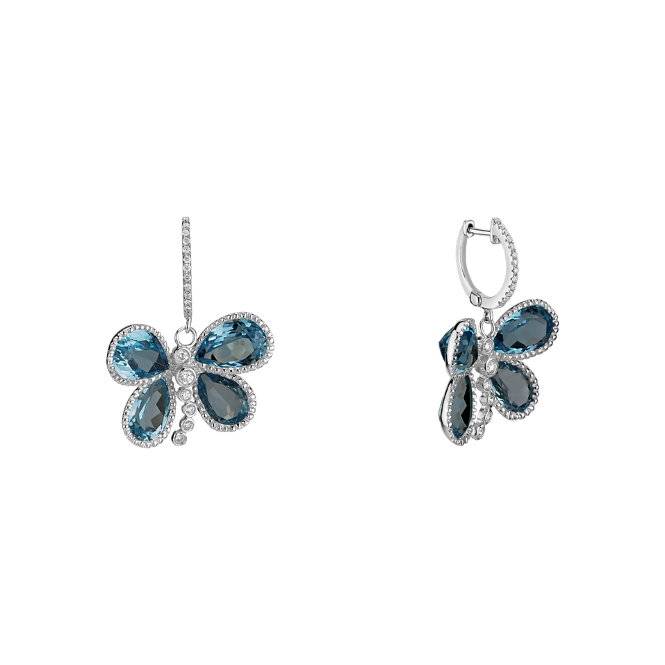 Diamond earrings and Topaz Fabien