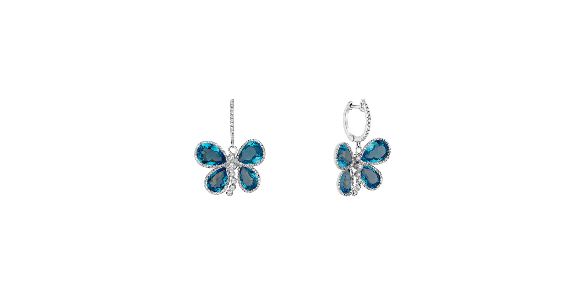 Diamond earrings and Topaz Fabien