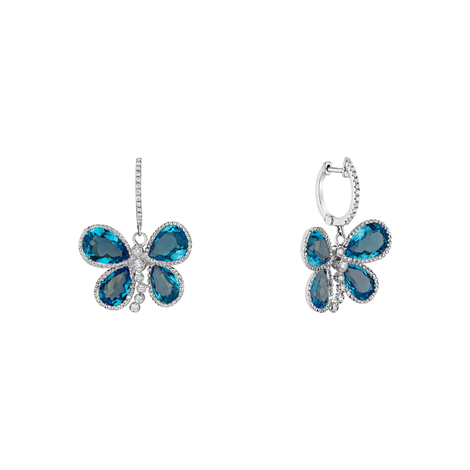 Diamond earrings and Topaz Fabien