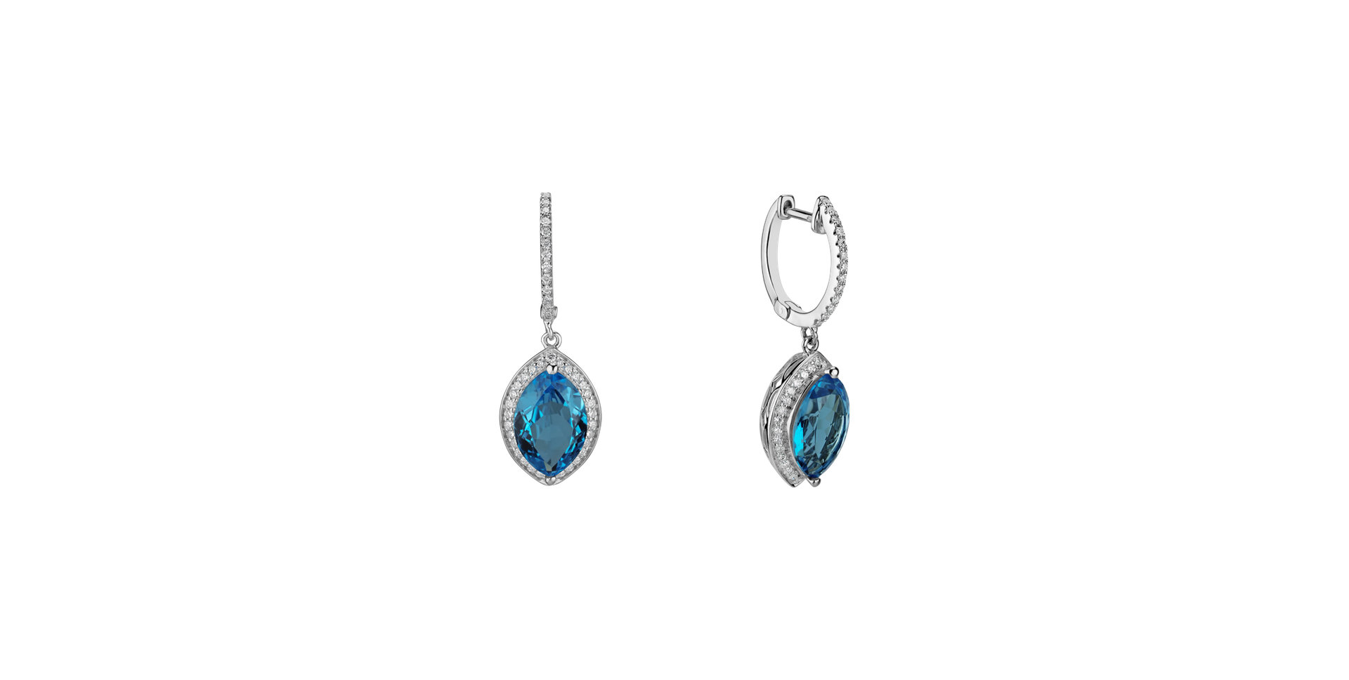 Diamond earrings with Topaz Odin