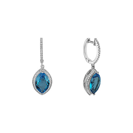 Diamond earrings with Topaz Odin
