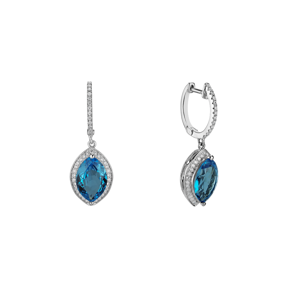 Diamond earrings with Topaz Odin
