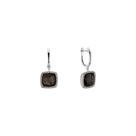 Diamond earrings with Quartz Severed Fate