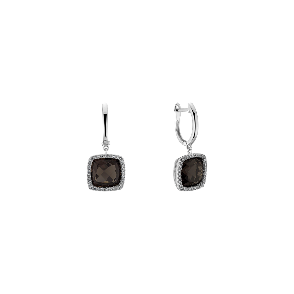 Diamond earrings with Quartz Severed Fate