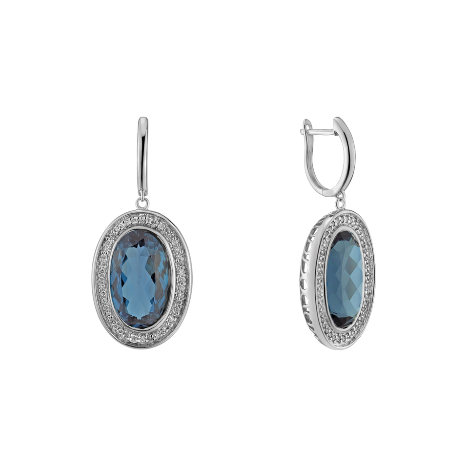 Diamond earrings with Topaz Sabrina Spell