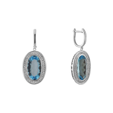 Diamond earrings with Topaz Sabrina Spell
