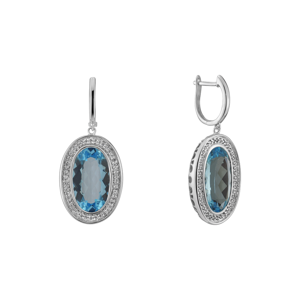 Diamond earrings with Topaz Sabrina Spell