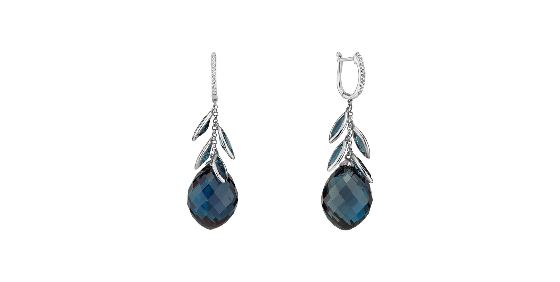 Diamond earrings with Topaz Persephone