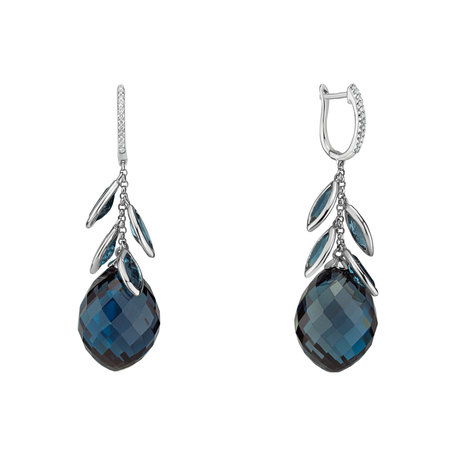 Diamond earrings with Topaz Persephone