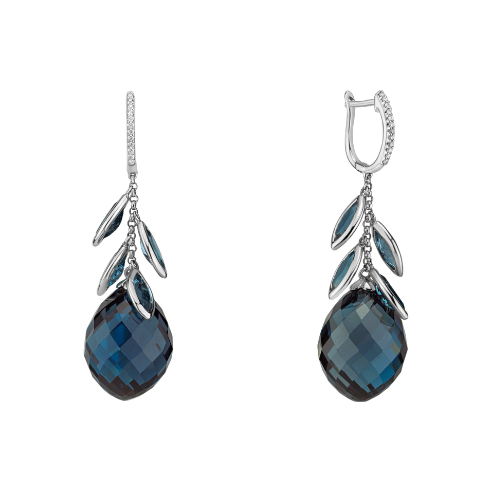Diamond earrings with Topaz Persephone