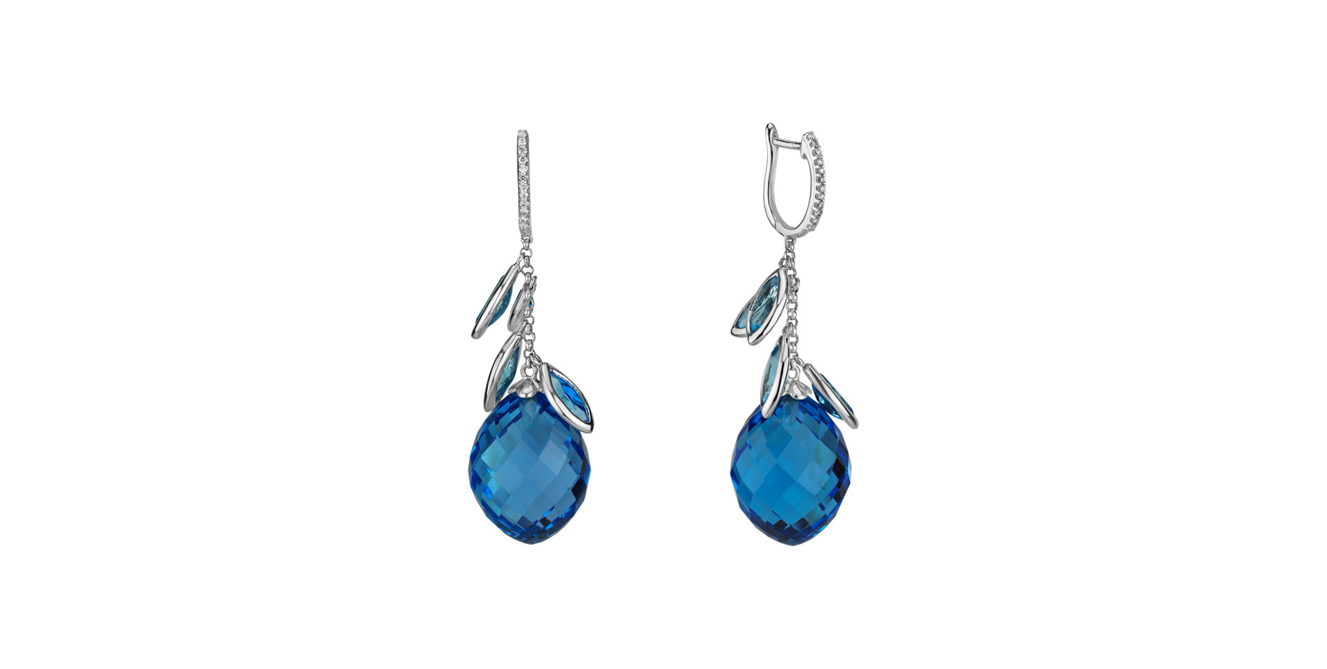 Diamond earrings with Topaz Persephone