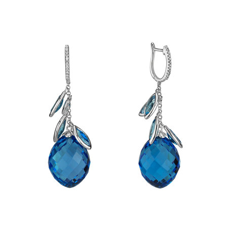 Diamond earrings with Topaz Persephone