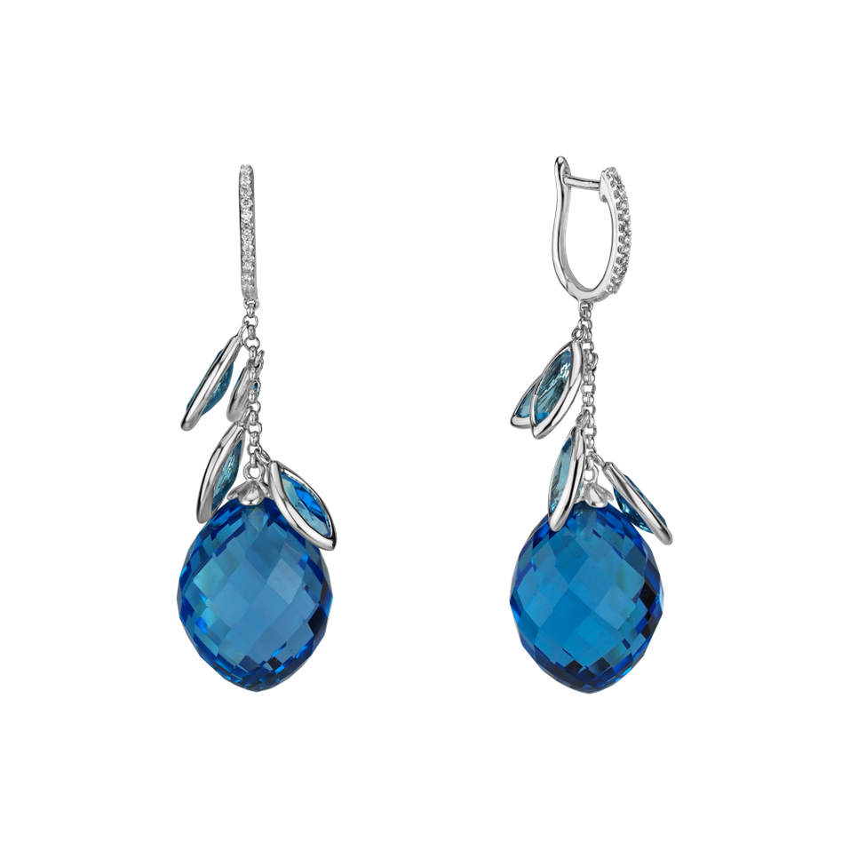 Diamond earrings with Topaz Persephone