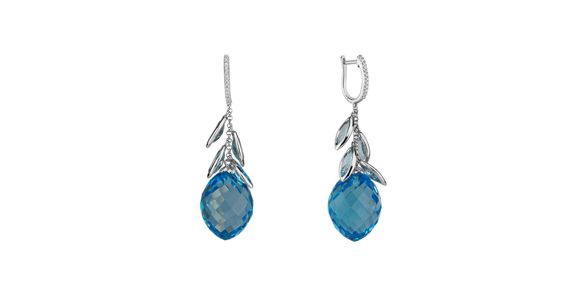 Diamond earrings with Topaz Persephone