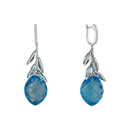 Diamond earrings with Topaz Persephone