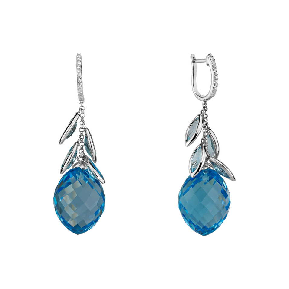 Diamond earrings with Topaz Persephone