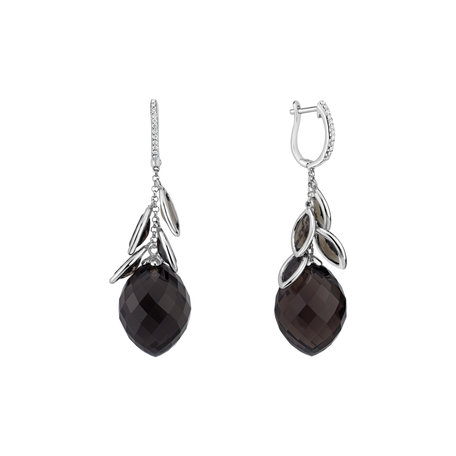 Diamond earrings with Quartz Persephone
