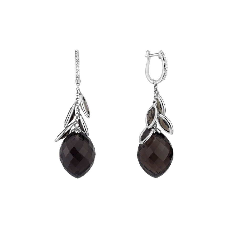 Diamond earrings with Quartz Persephone