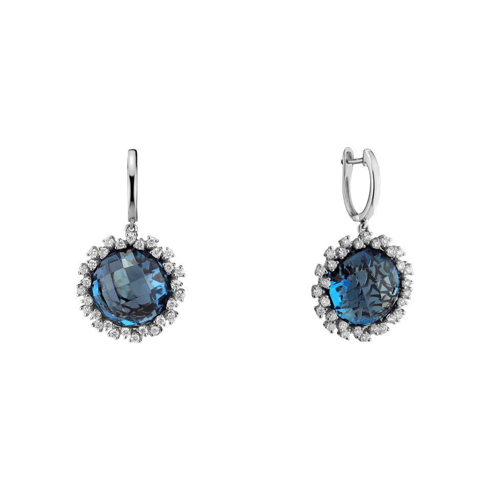 Diamond earrings with Topaz Sally
