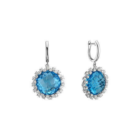 Diamond earrings with Topaz Sally