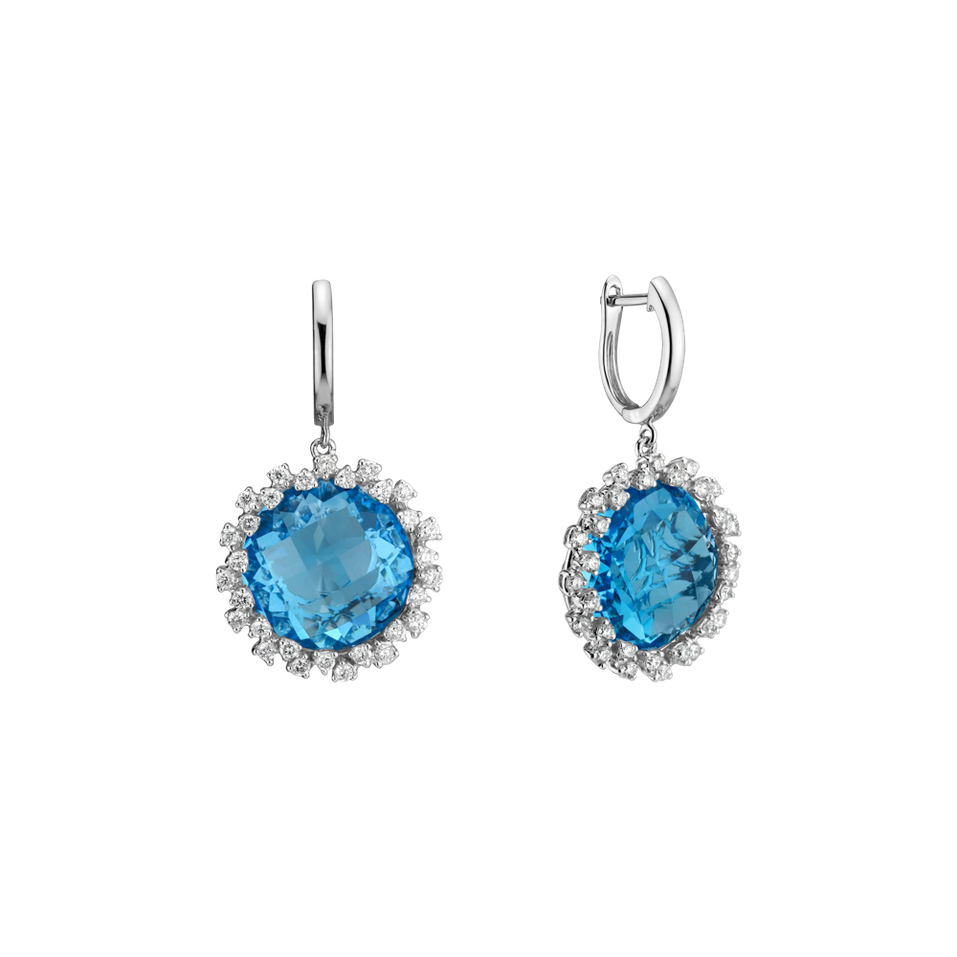 Diamond earrings with Topaz Sally
