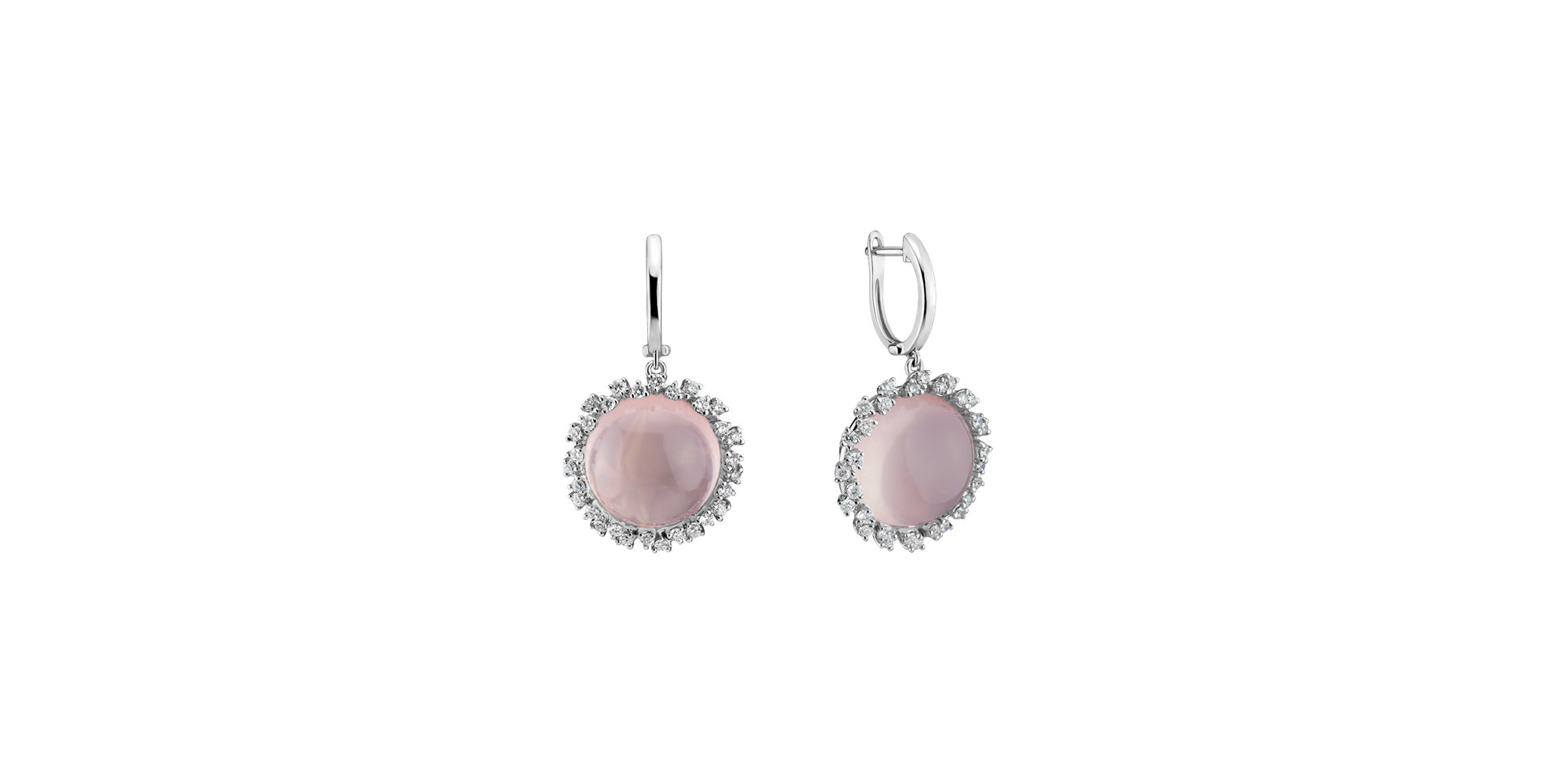 Diamond earrings with Rose Quartz Sally