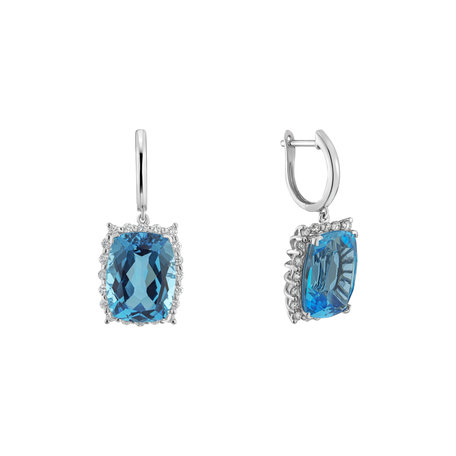 Diamond earrings with Topaz Hawthorn