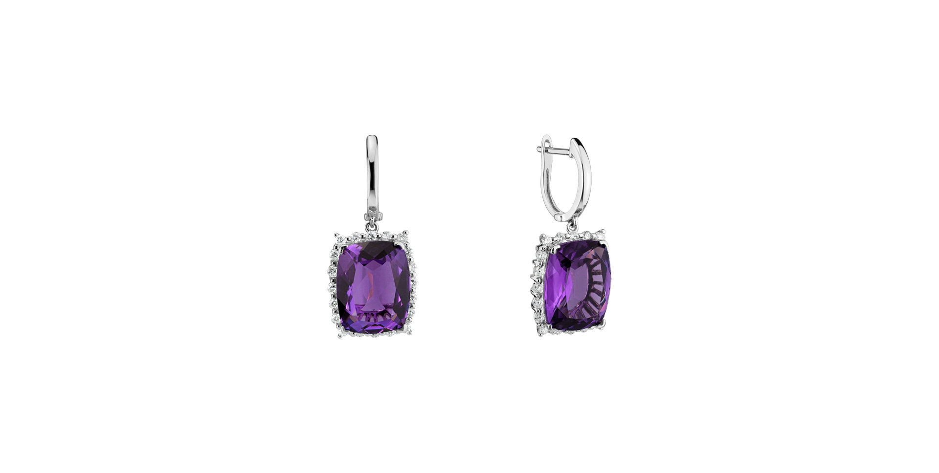 Diamond earrings with Amethyst Ariadne