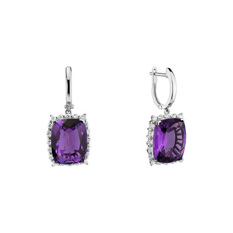 Diamond earrings with Amethyst Ariadne