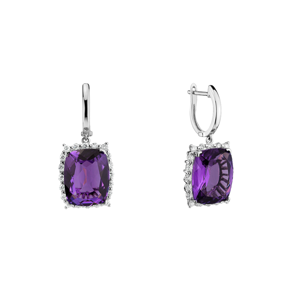Diamond earrings with Amethyst Ariadne