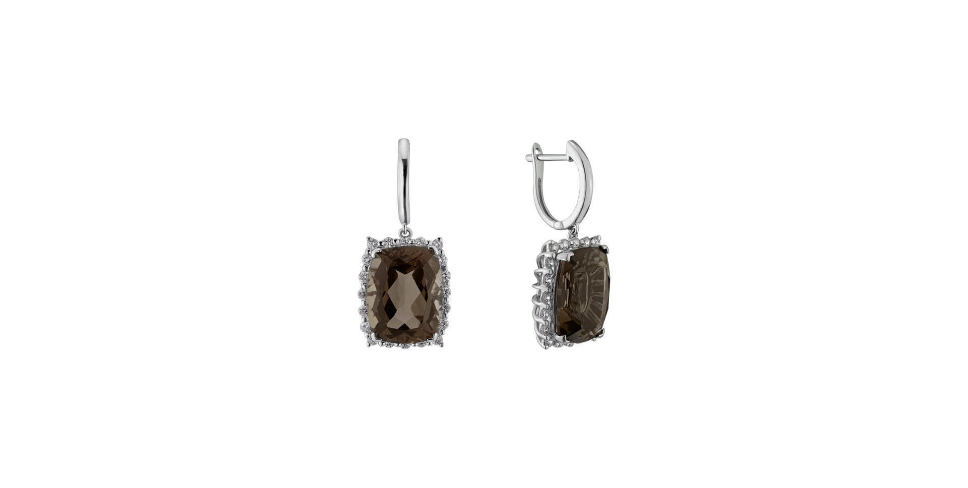 Diamond earrings with Quartz Hawthorn