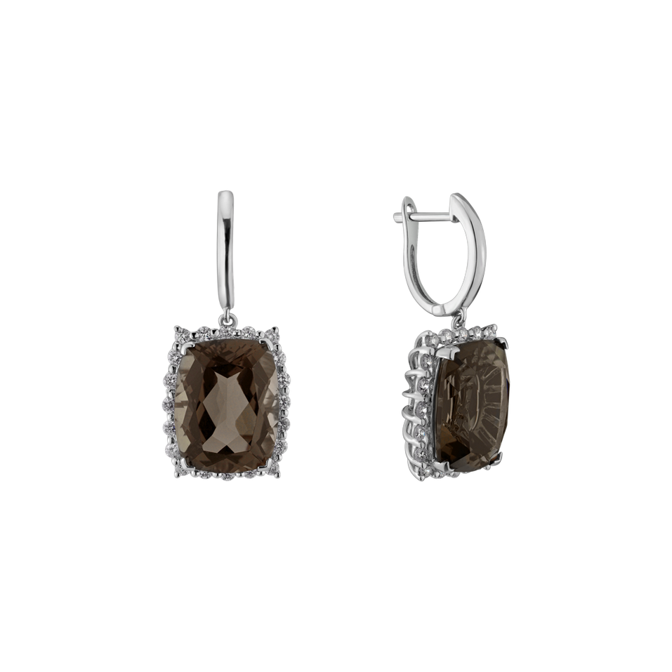 Diamond earrings with Quartz Hawthorn