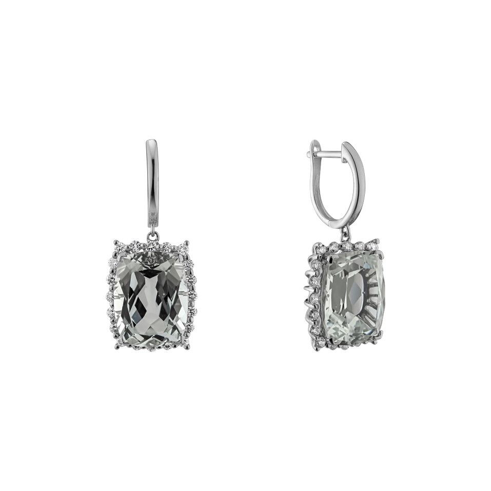 Diamond earrings with Topaz Hawthorn