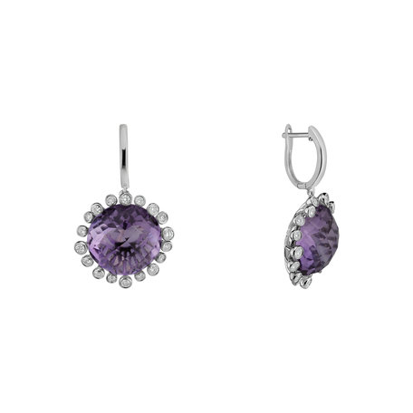 Diamond earrings with Amethyst Sandra