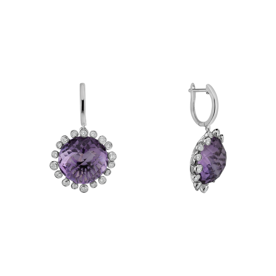 Diamond earrings with Amethyst Sandra