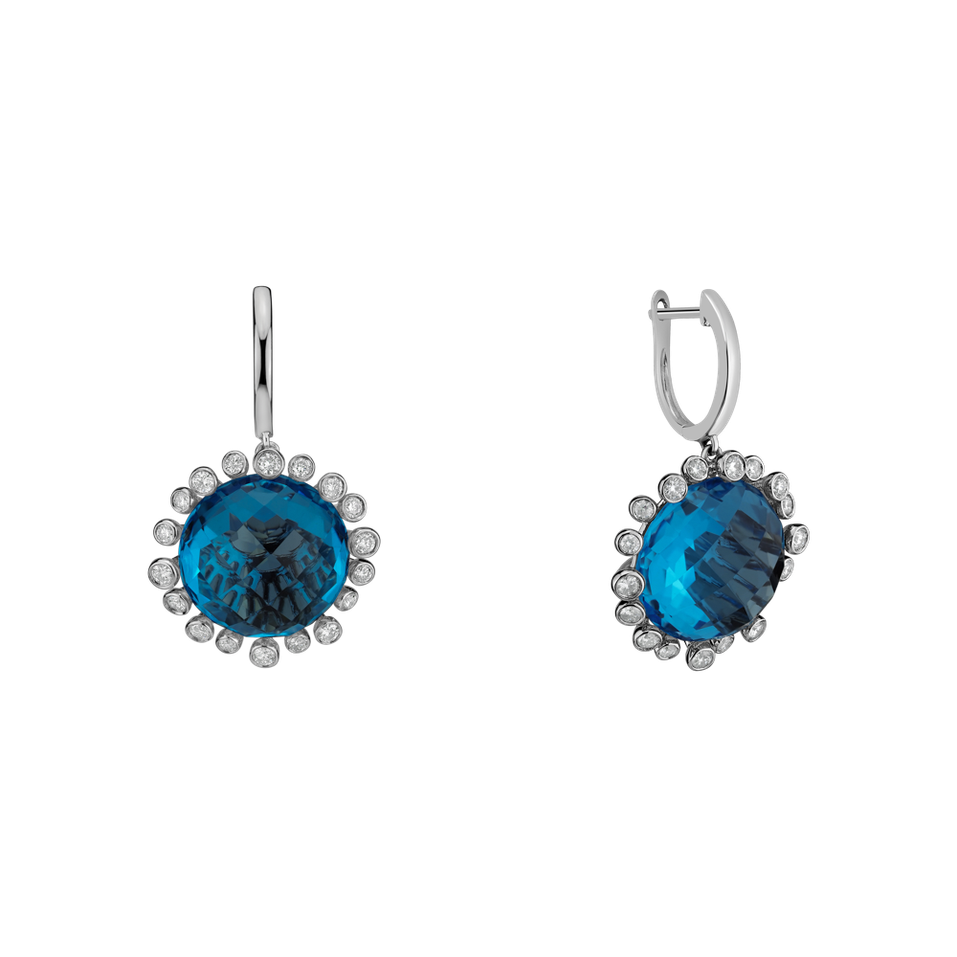 Diamond earrings with Topaz Sandra