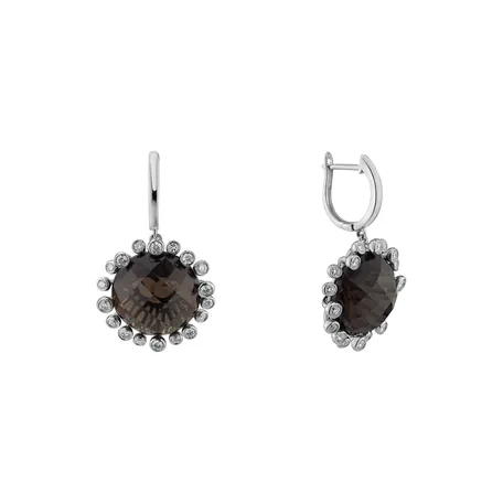Diamond earrings with Quartz Sandra