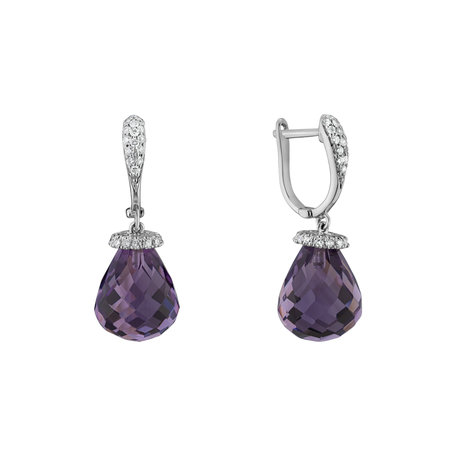Diamond earrings with Amethyst Traugott